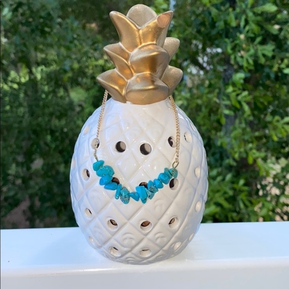 NWT Turquoise Beaded Adjustable Gold Bracelet - Picture 2 of 6